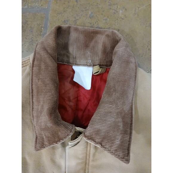 70s Carhartt Coveralls Sz M Boiler Jump Suit  Red Lining Distressed Corduroy VNT - Picture 2 of 16